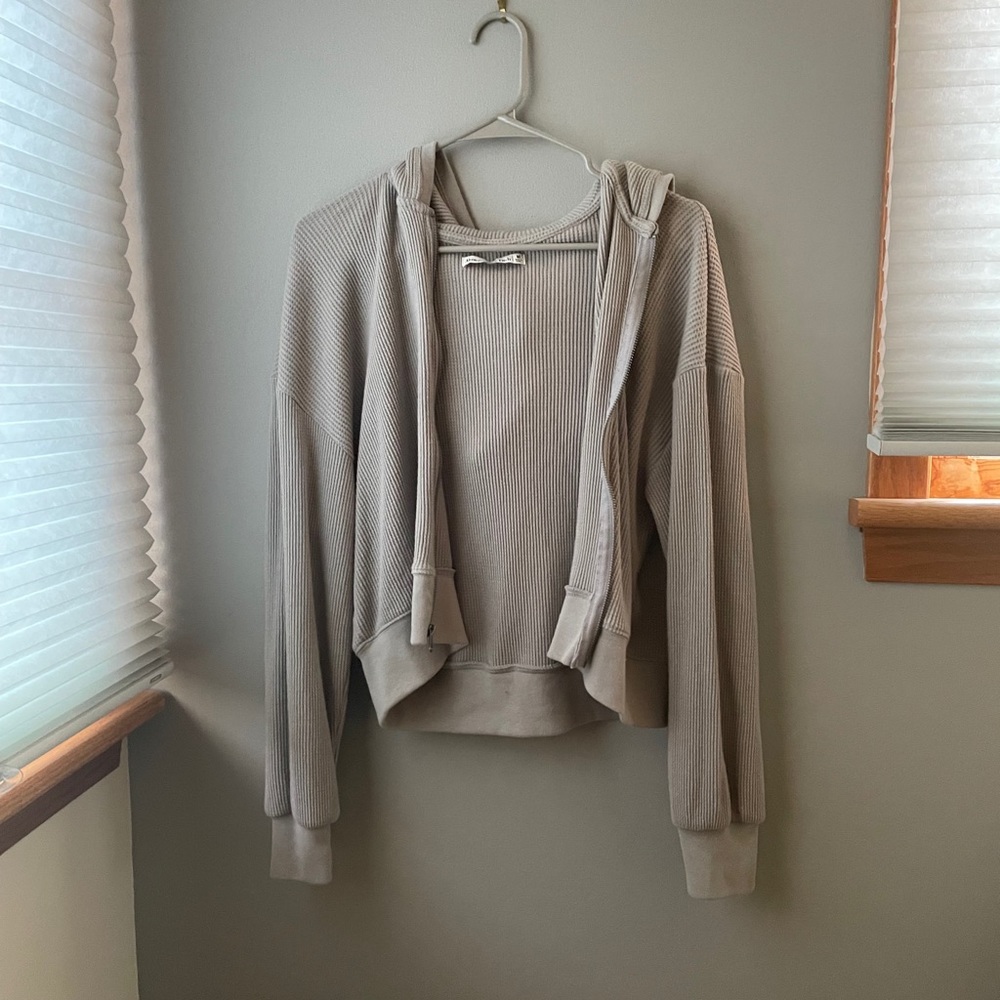 Abercrombie Waffle Knit Zip Up